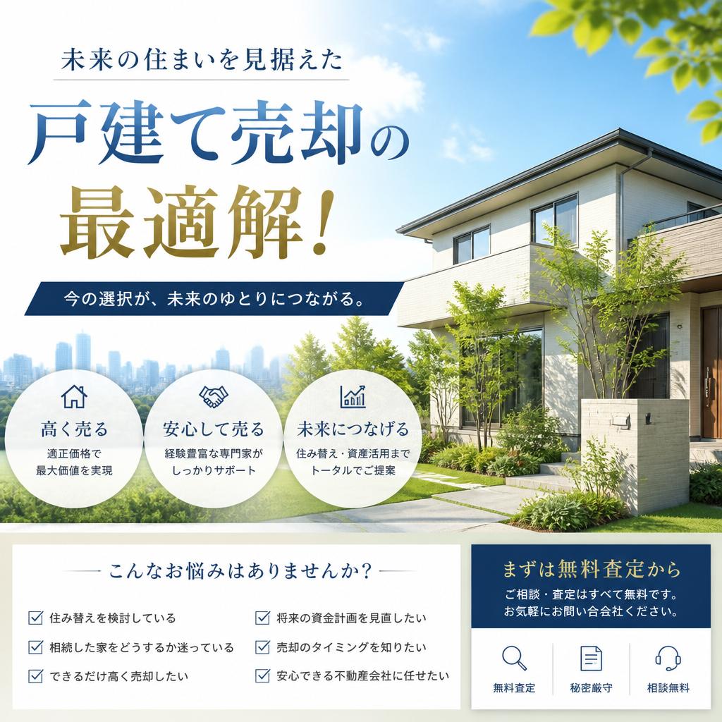 未来の住まいを見据えた戸建て売却の最適解！