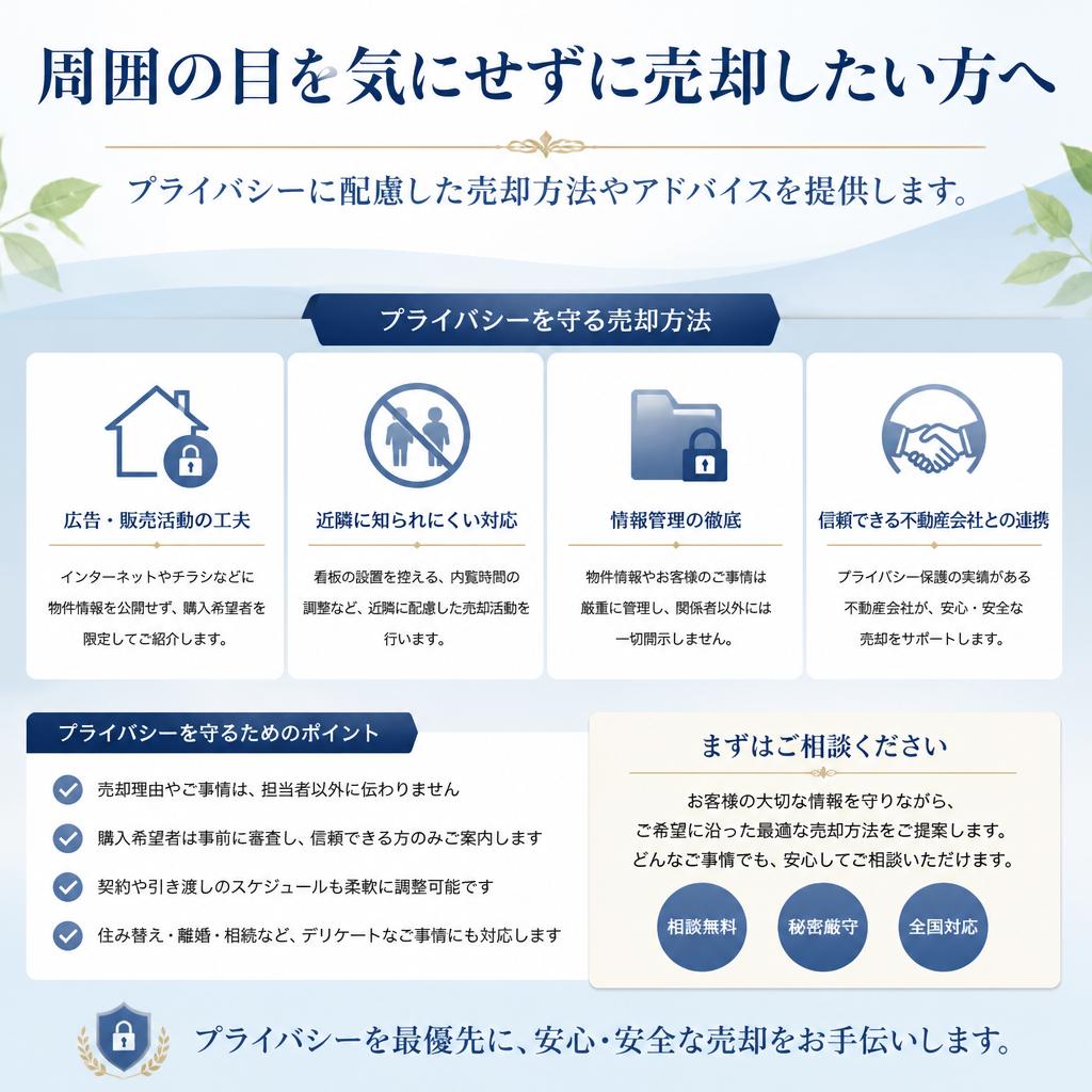周囲に知られずに売却する方法