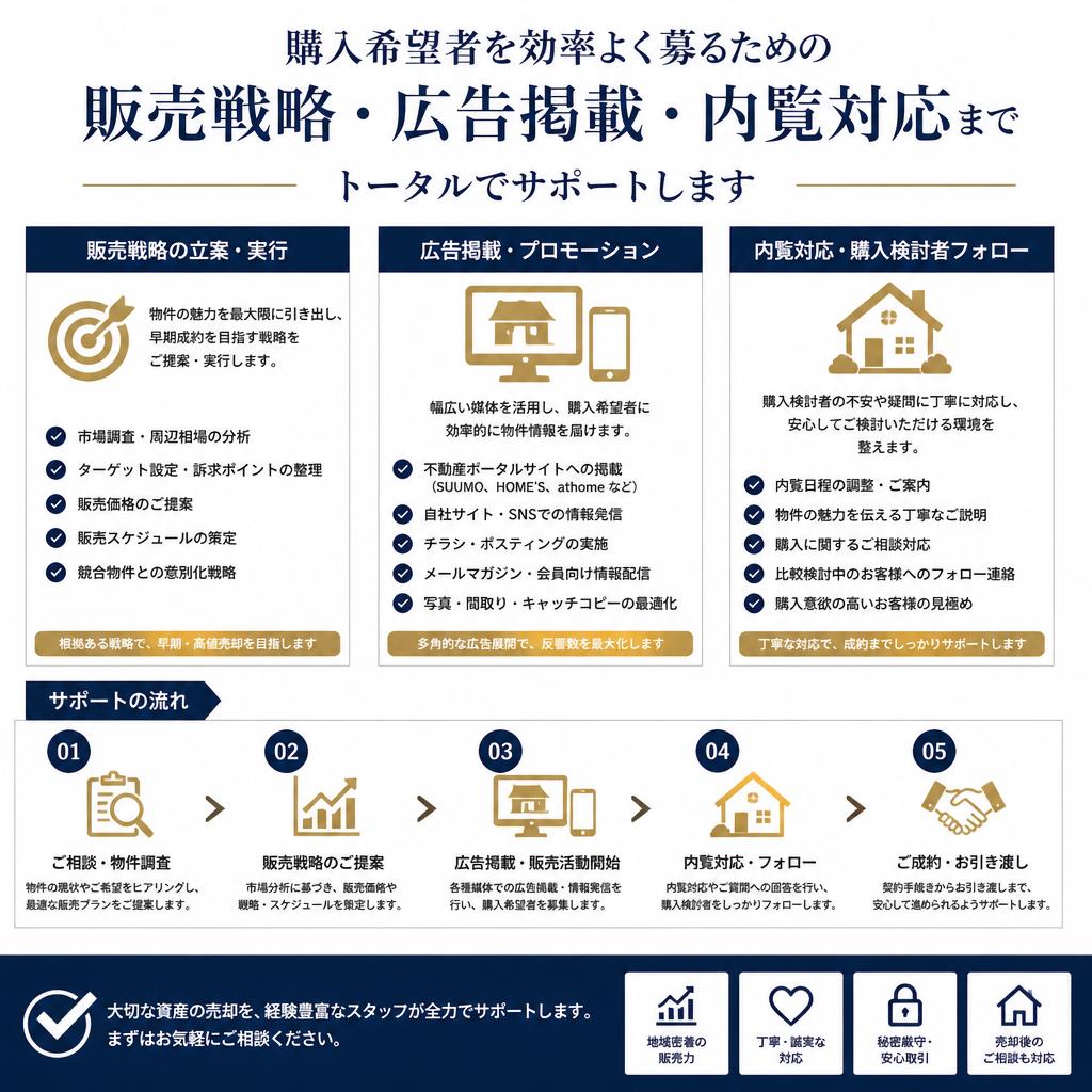 優れた販売戦略による売却サポート