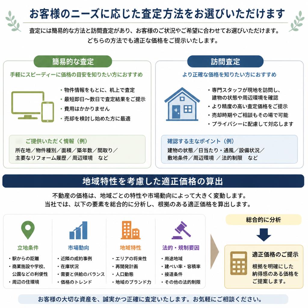 査定方法と適正価格の算出
