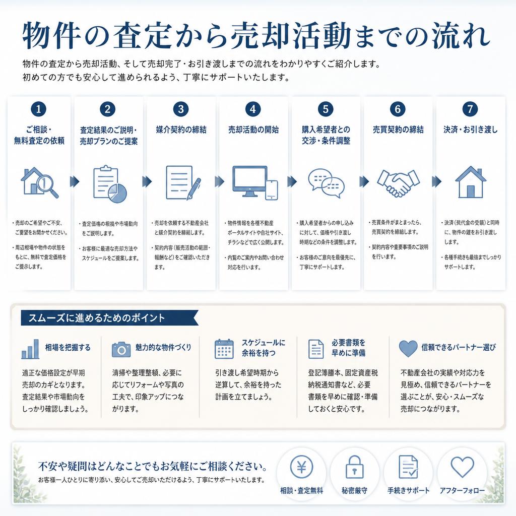 査定の流れとスムーズな売却のポイント