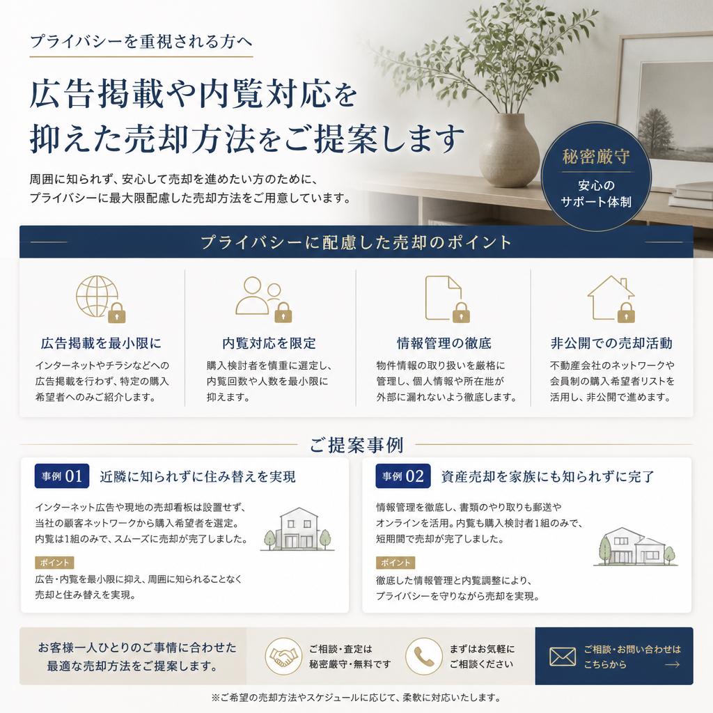周囲に知られず売却する方法